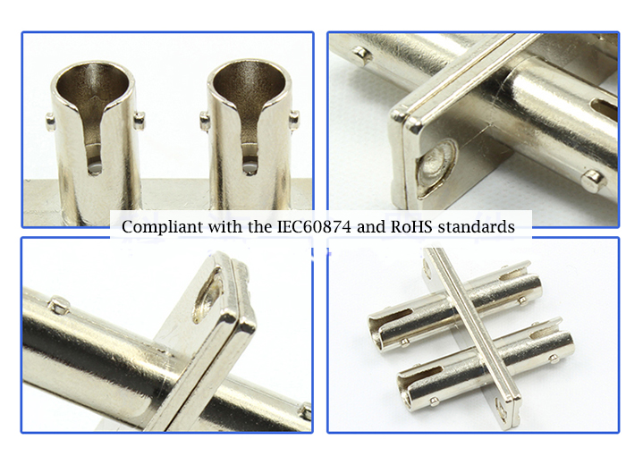 ST Double Core 단일 모드 Fiber Optic Adapter Metal Flange Plate